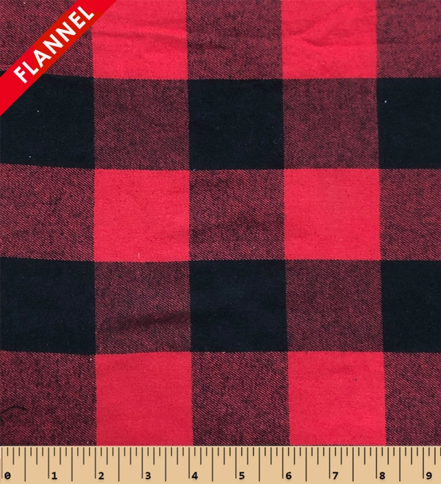 Buffalo Plaid Large Yarn Dyed Flannel Fabric. FP38